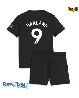Manchester City Erling Haaland #9 Echipament de Fotbal Replică 2025-26 Copii Deplasare (+ Șorturi)